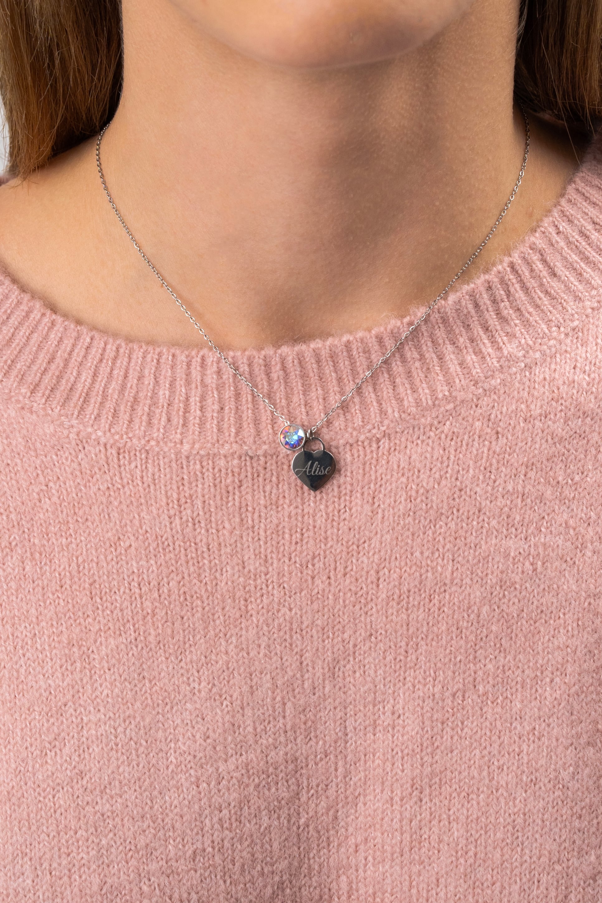 ENGRAVED HEART NECKLACE SILVER