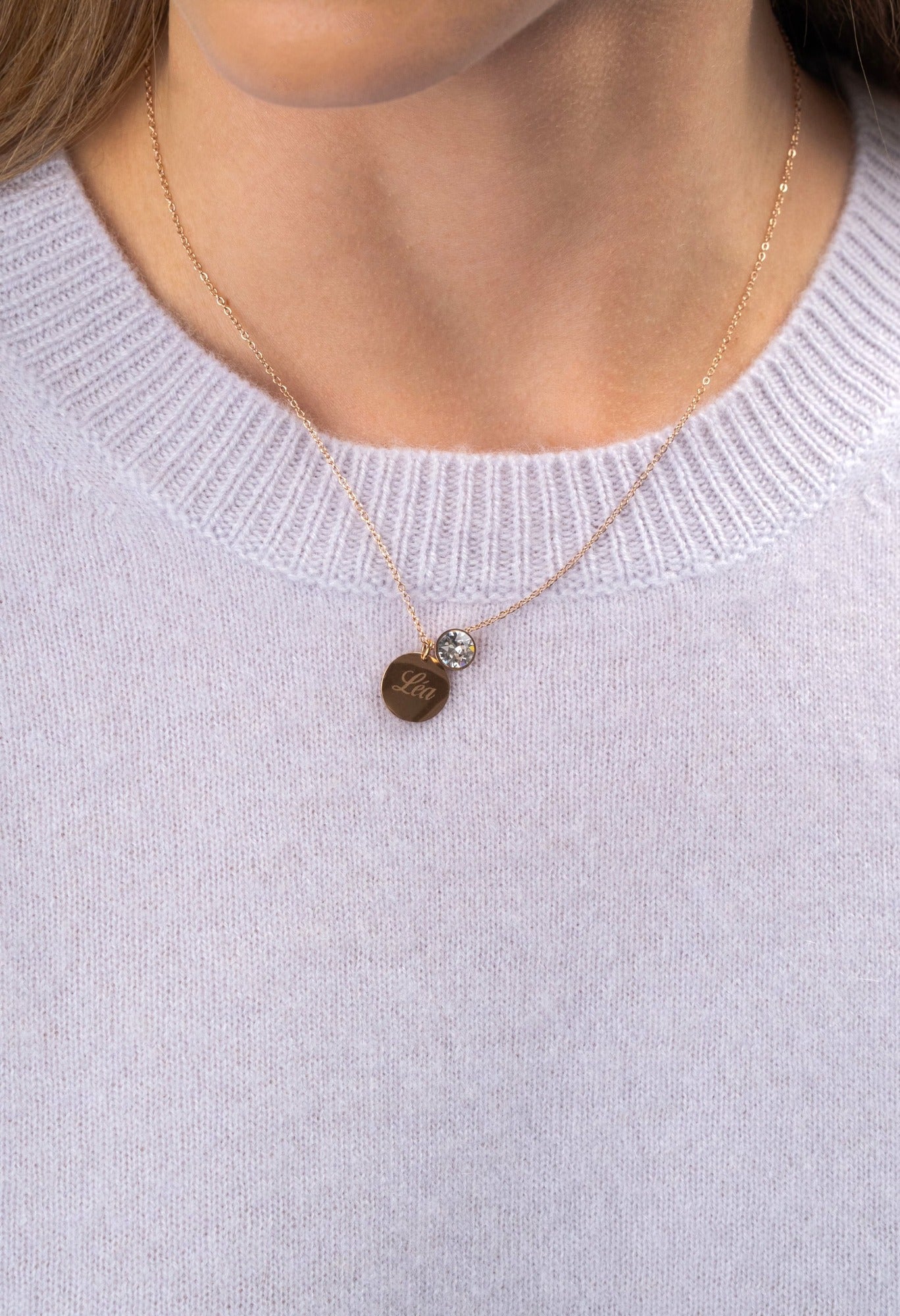 ENGRAVED NECKLACE EVA ROSE GOLD