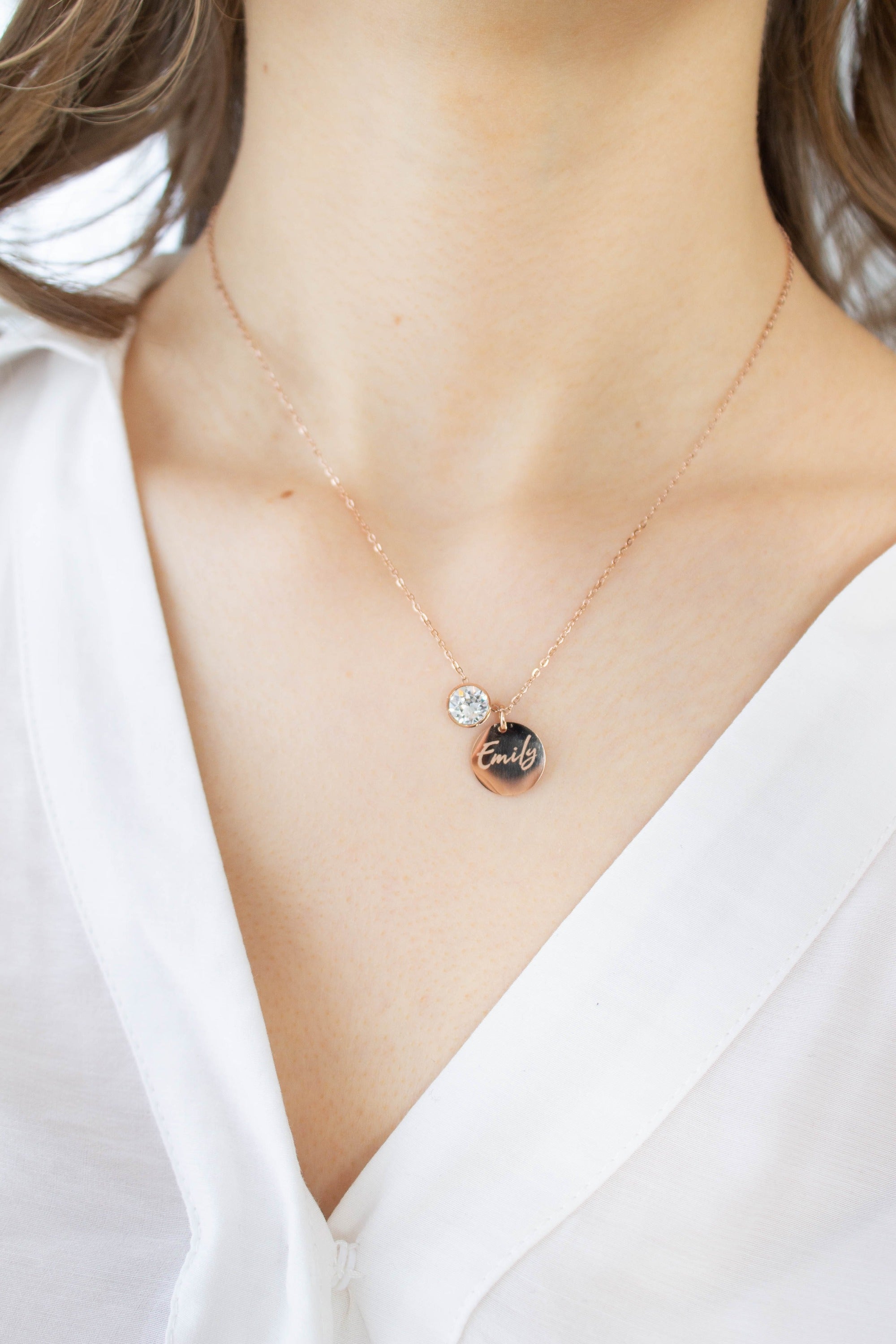ENGRAVED NECKLACE EVA ROSE GOLD