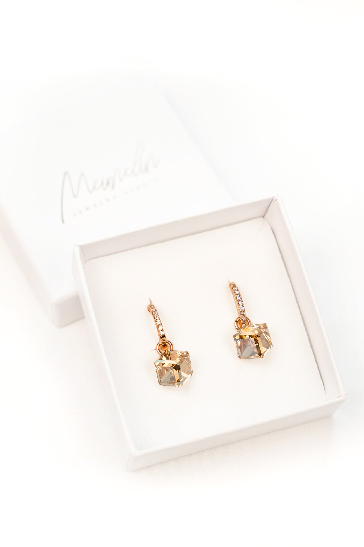 EDGY SILK Rose Gold Hoop Earrings with Interchangeable Charms