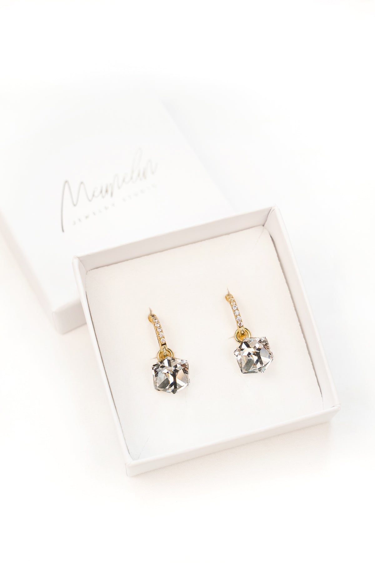 EDGY CRYSTAL Gold Hoop Earrings with Interchangeable Charms