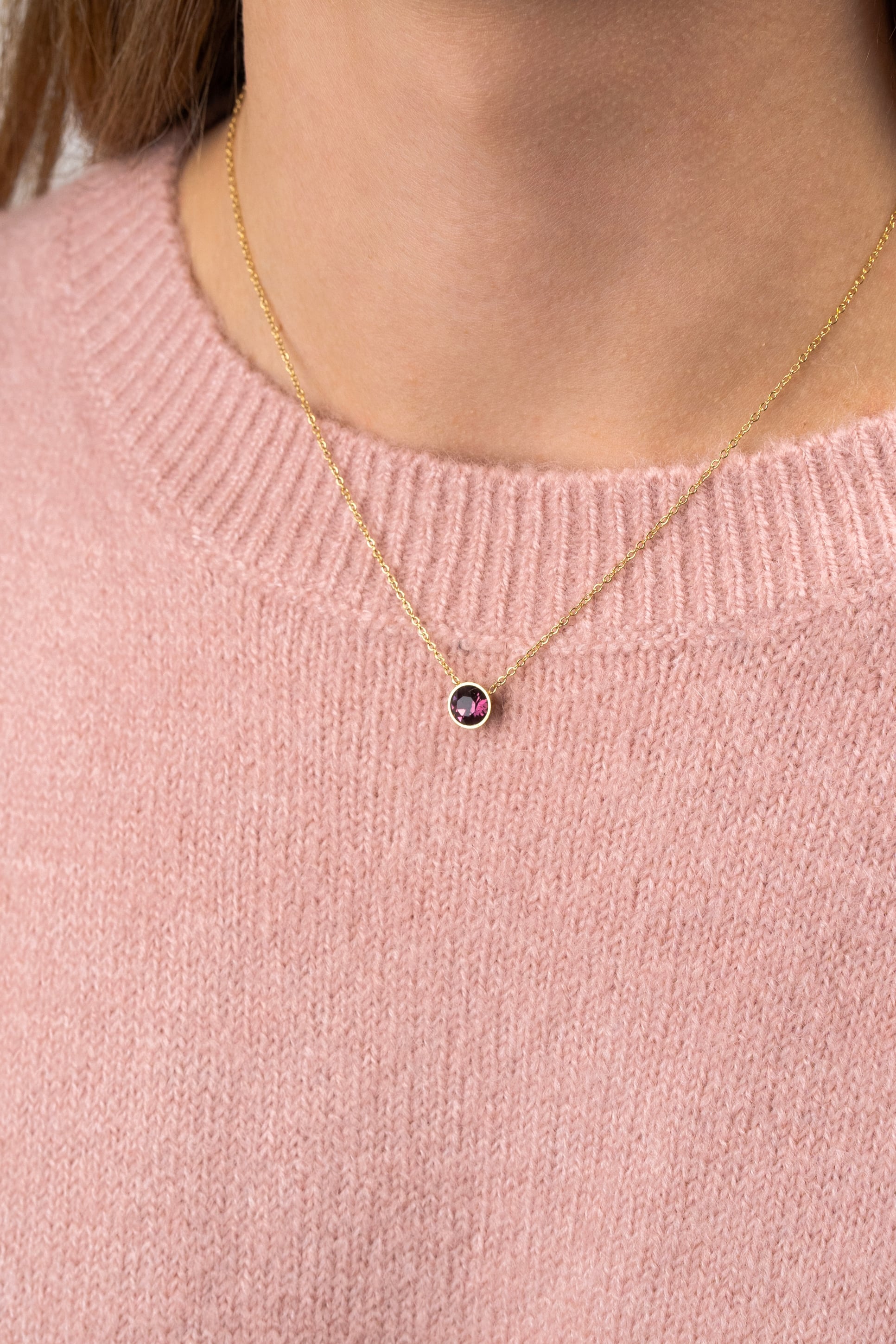 CHAIN NECKLACE WITH CRYSTAL GOLD