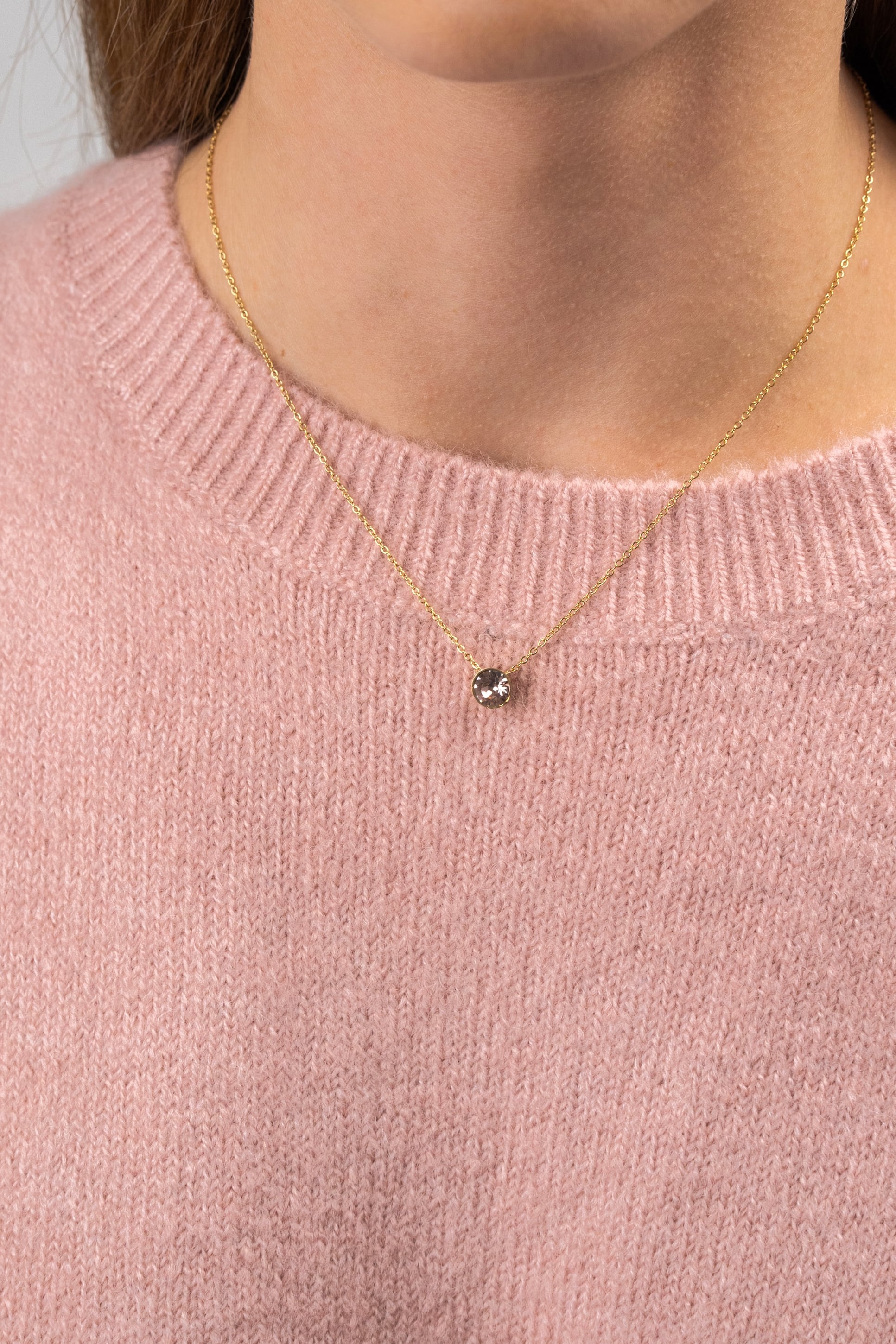 CHAIN NECKLACE WITH CRYSTAL GOLD