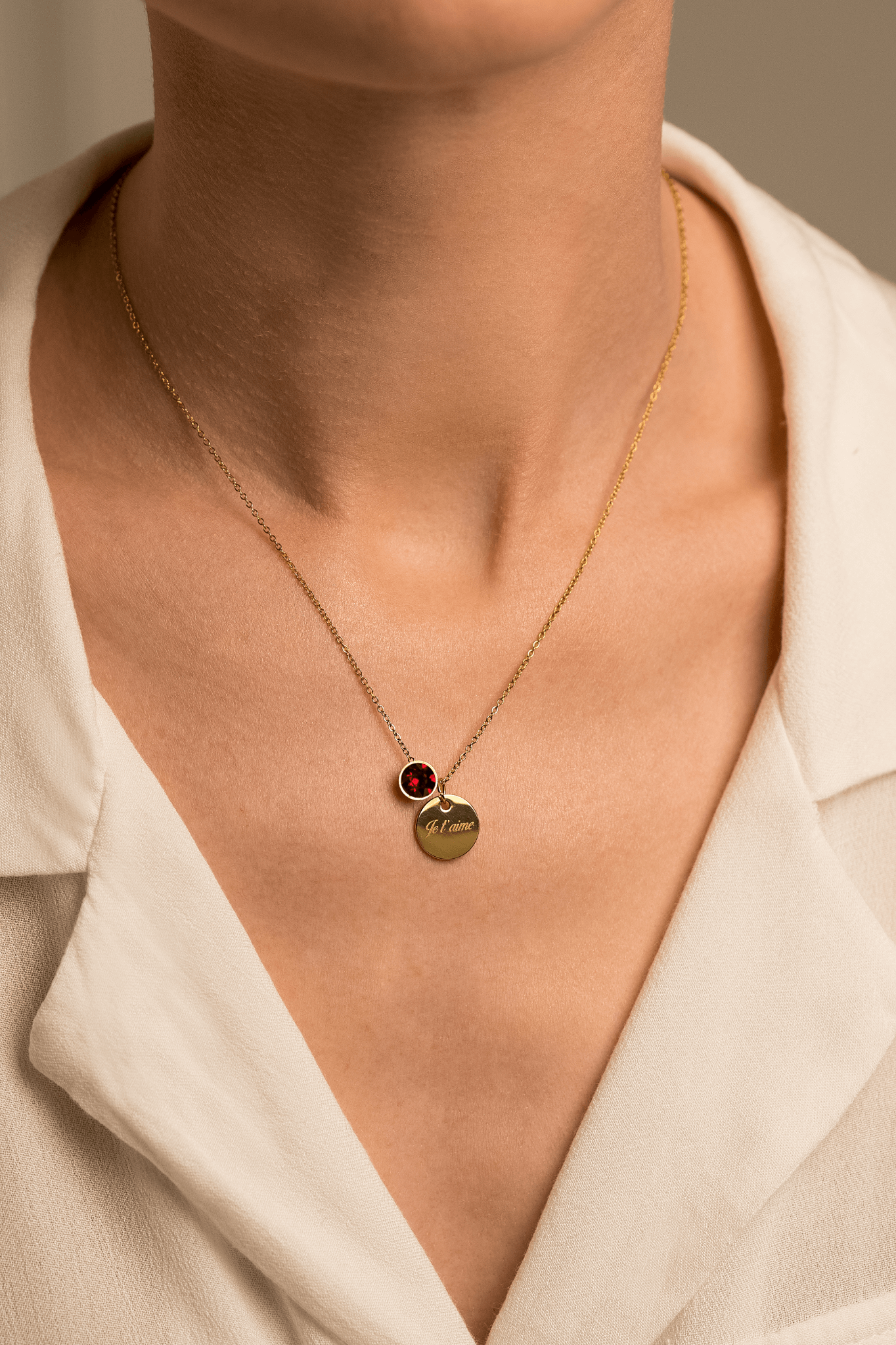 ENGRAVED NECKLACE EVA GOLD