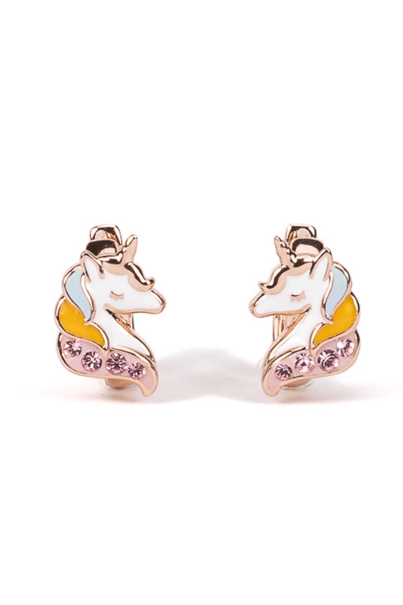 Pink pony circle earrings
