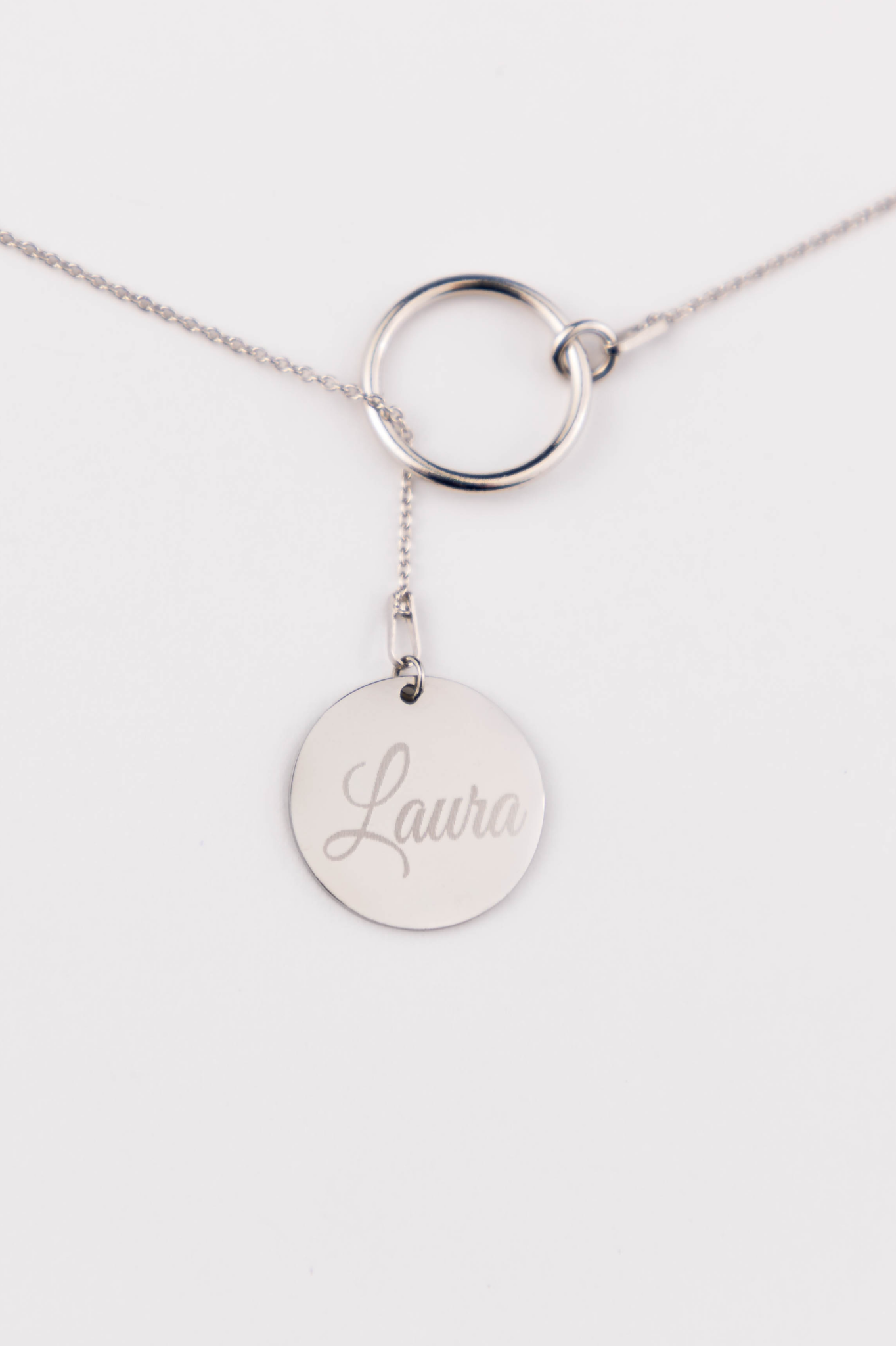 long T necklace engraved